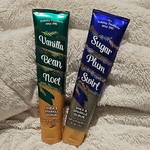 Bath and Body Works Shea Sparkle Scrub in Vanilla Bean Noel and Sugar Plum Swirl